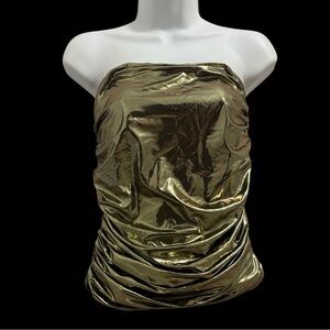 Refuge Iconic Metallic Gold Night out Tube Top Sz Medium